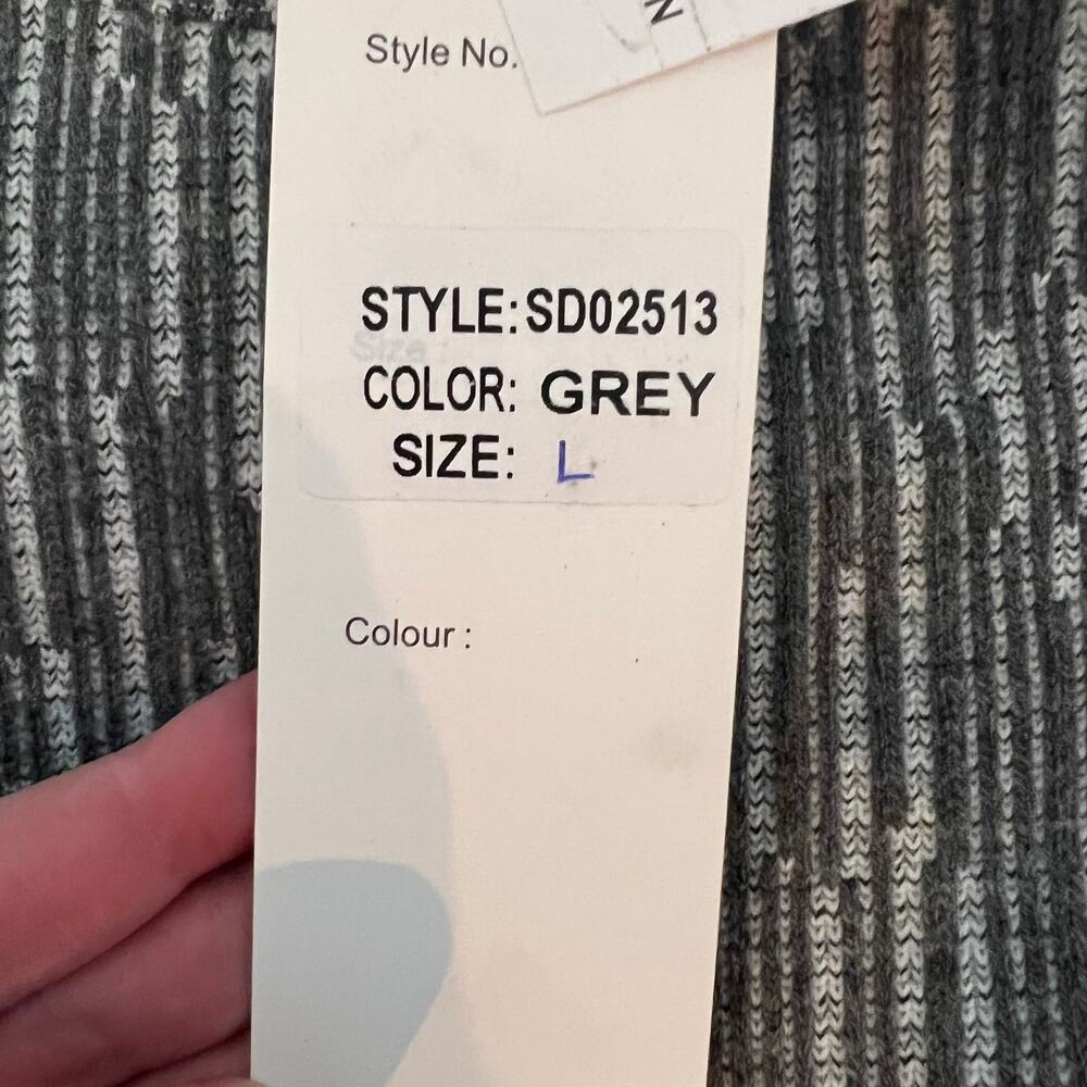 NEW Papillon Textured Liner Print Sweater Dress Grey Size Large - Picture 14 of 16